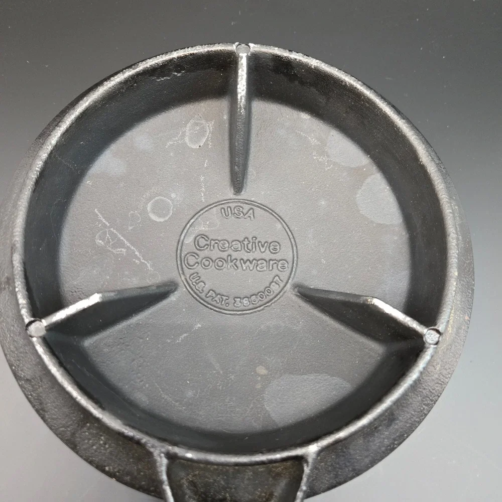 Creative Cookware Vintage‎ Cast Iron Crepe Pan and Ceramic Batter Recipe Set